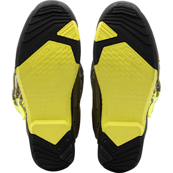 Bottes Sidi Crossair X - Olive Green/jaune fluo | Oxmoto