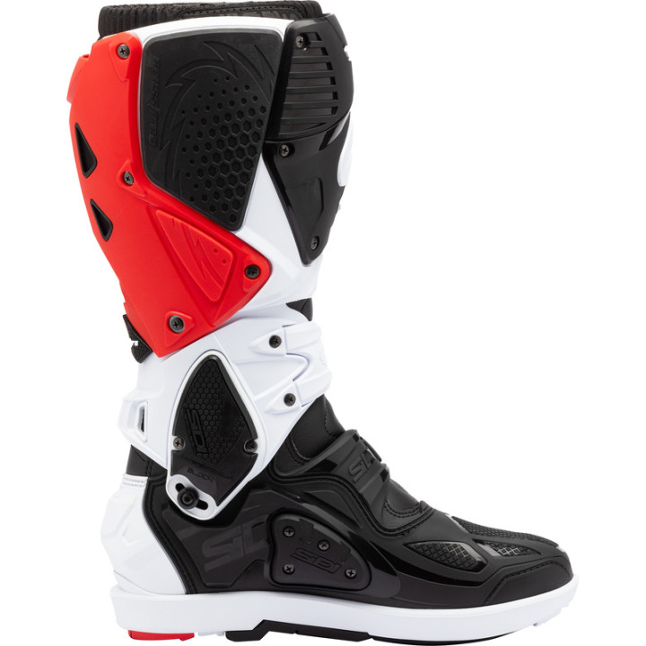Bottes Sidi Crossfire 3 SRS - blanc/noir/rouge | Oxmoto