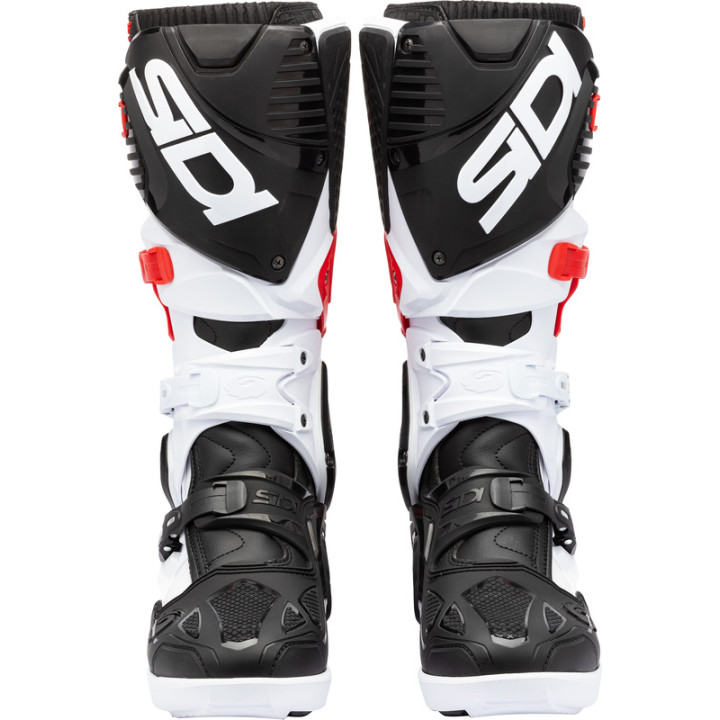 Bottes Sidi Crossfire 3 SRS - blanc/noir/rouge | Oxmoto