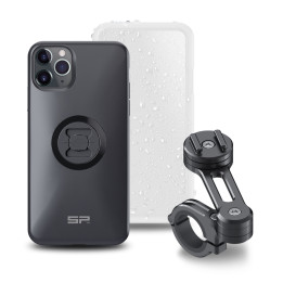 Pack complet Sp-connect Moto Bundle fixé sur guidon iPhone 11 Pro Max