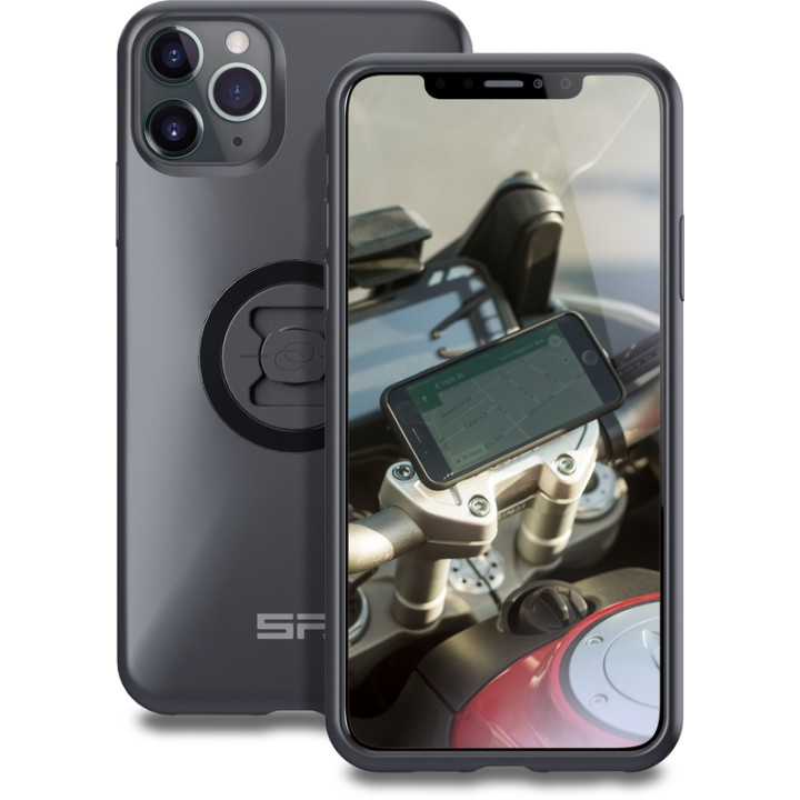 Pack complet Sp-connect Moto Bundle fixé sur guidon iPhone 11 Pro Max
