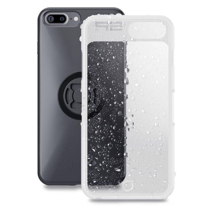 Pack complet Sp-connect Moto Bundle fixé sur rétroviseur iPhone 8+/7+/6S+/6+