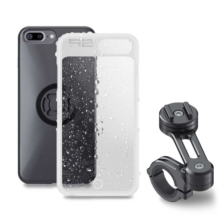 Pack complet Sp-connect Moto Bundle fixé sur guidon iPhone 8+/7+/6S+/6+