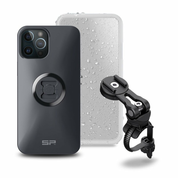 Pack complet Sp-connect Bike Bundle II fixé sur guidon et potence iPhone 12 Pro Max