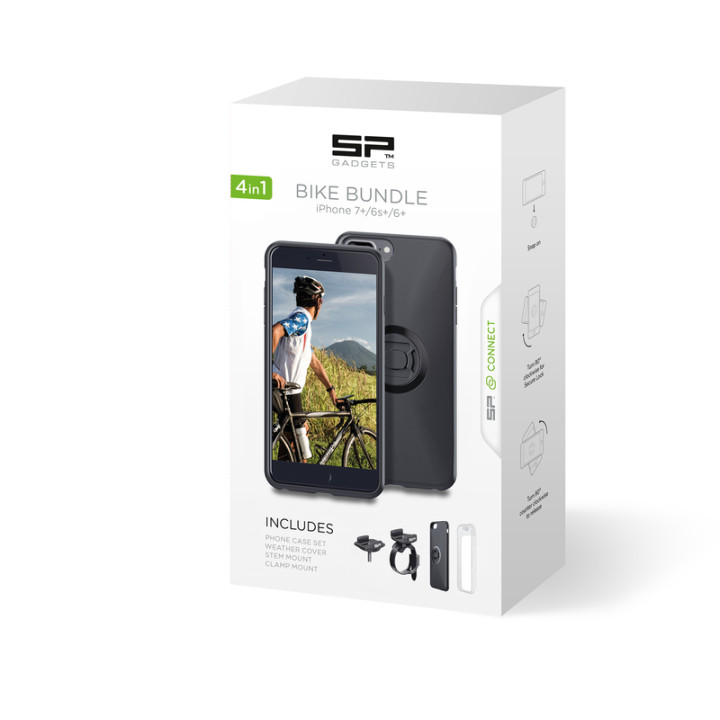 Pack complet Sp-connect Bike Bundle fixé sur guidon ou potence iPhone 8+/7+/6S/6+