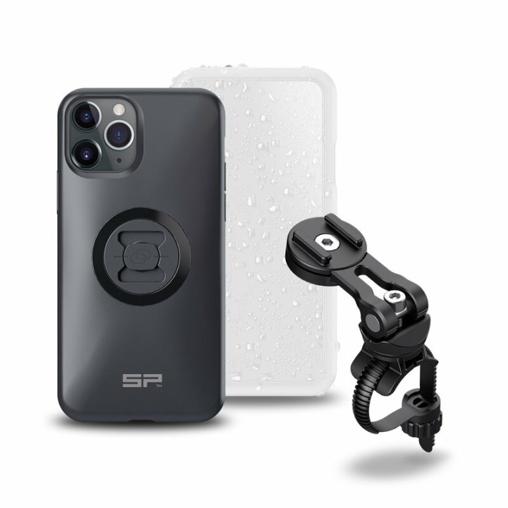 Pack complet Sp-connect Bike Bundle II fixé sur guidon et potence iPhone 11 Pro