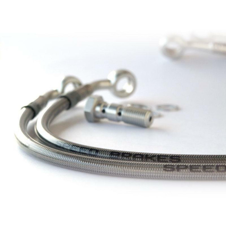 Durite d'embrayage Aviation SPEEDBRAKES inox/raccord rouge 62-SU009-K