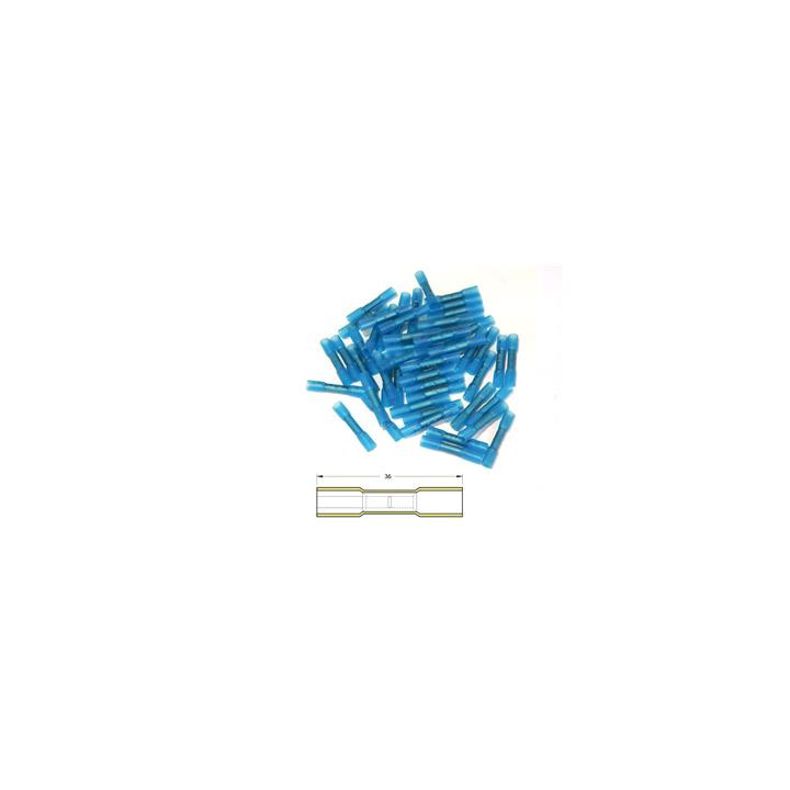 Bout à bout à sertir thermo-rétractable Bihr Ø1,5/2,5mm² - 50pcs transparent bleu