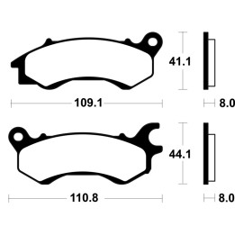 Plaquettes de frein Tecnium scooter organique - ME469