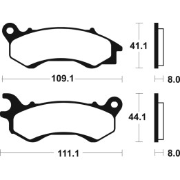 Plaquettes de frein Tecnium Maxi Scooter métal fritté - MSS373