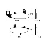 Plaquettes de frein Tecnium Performance métal fritté - MF126