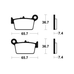 Plaquettes de frein Tecnium Scooter organique - ME361