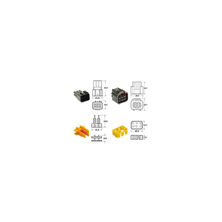 Jeu de connectiques 6 voies Série 090 FRKW Bihr type origine - 5 jeux complets