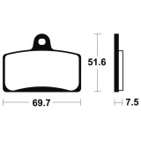 Plaquettes de frein Tecnium Maxi Scooter métal fritté - MSS321