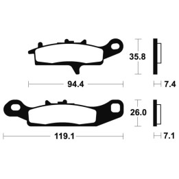 Plaquettes de frein Tecnium MX/Quad métal fritté - MO301