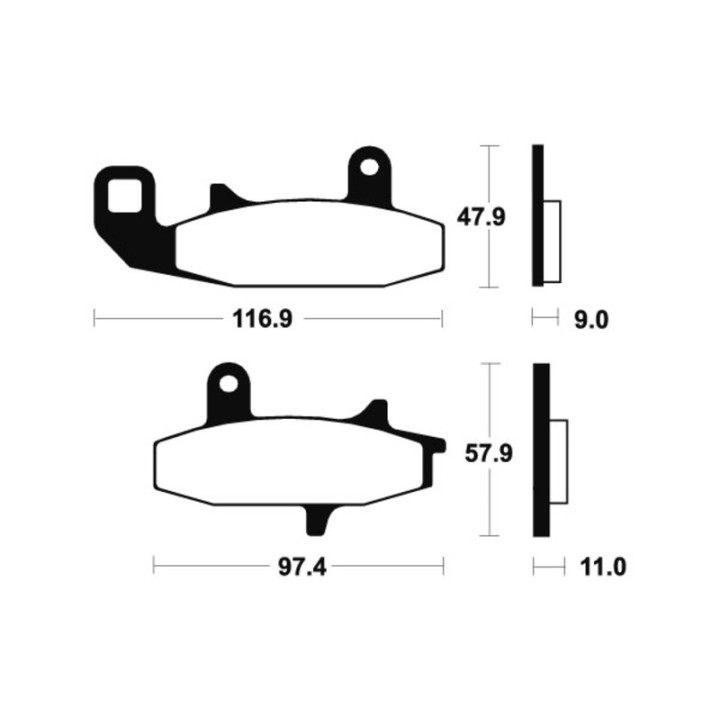Plaquettes de frein Tecnium route organique - MA126 | Oxmoto