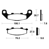Plaquettes de frein Tecnium Performance métal fritté - MF115