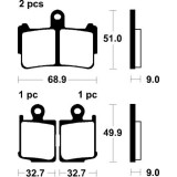 Plaquettes de frein Tecnium Performance métal fritté - MF369