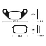 Plaquettes de frein Tecnium route organique - MA348 | Oxmoto