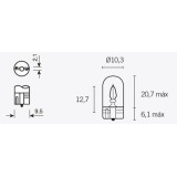 Ampoule Tecnium T10 12V 3W - x10 | Oxmoto