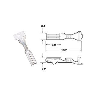 Cosse femelle série 090 FRKW Bihr Ø0,5mm²/0,85mm² | Oxmoto