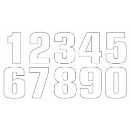 Numéro de course 2 Tecnosel 20x13cm blanc jeu de | Oxmoto
