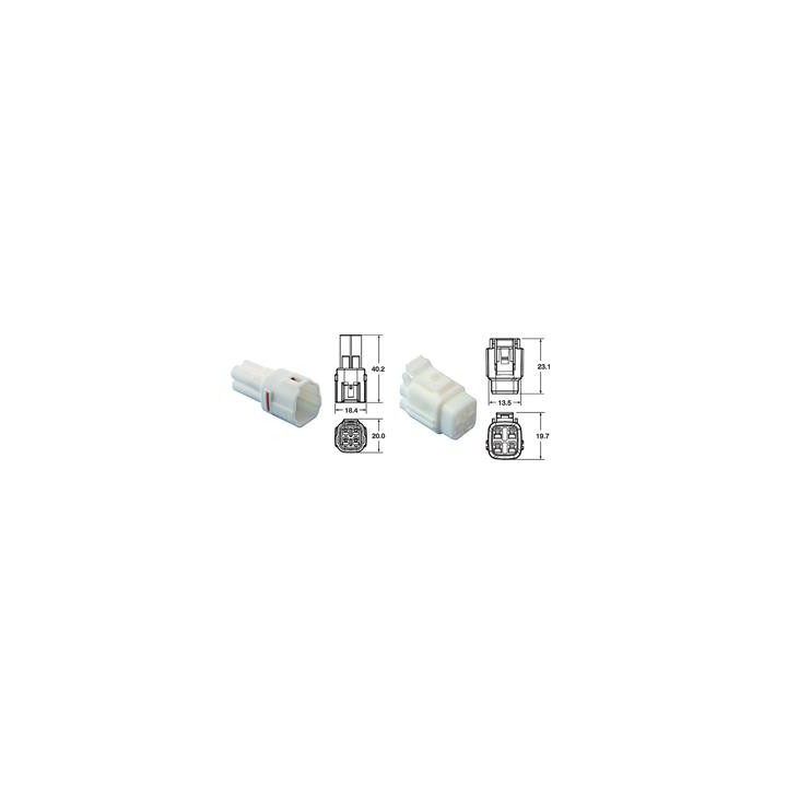 Jeu de connectiques 4 voies série 090 SMTO Bihr type origine Ø0,58mm²/1,25mm² - 5 jeux complets