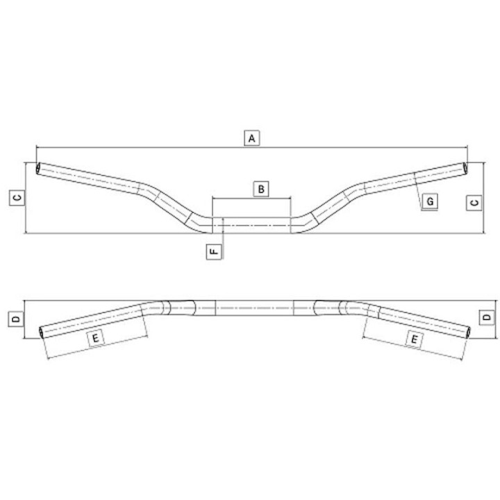 Guidon TOMASELLI HRN aluminium - Bas | Oxmoto