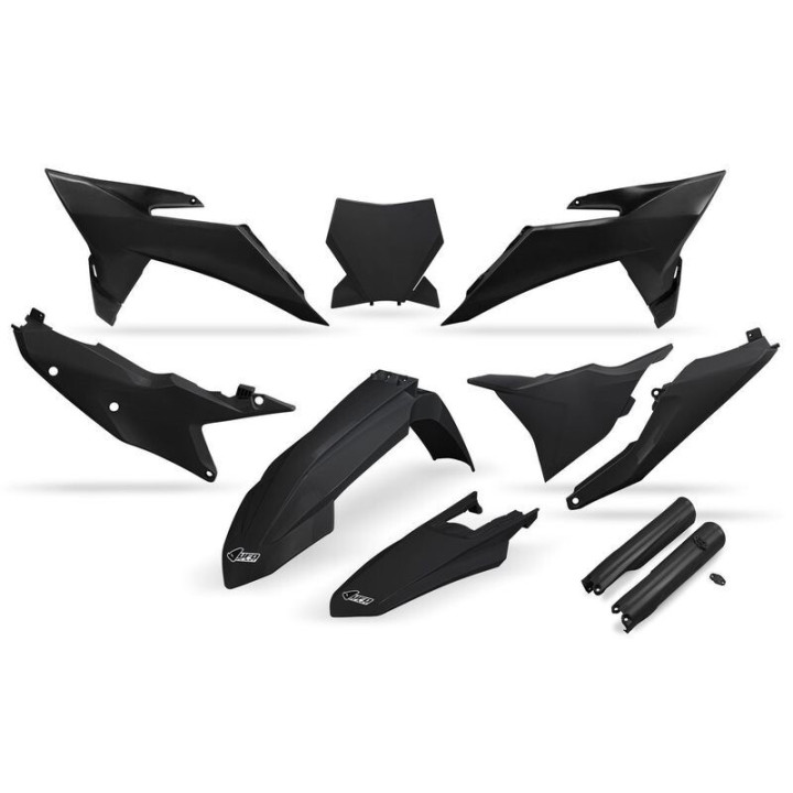 Kit plastiques complet avec protections de fourche UFO - noir KTKIT532F@001