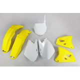 Kit plastique UFO couleur origine jaune/blanc Suzuki RM125/250 SUKIT406@999