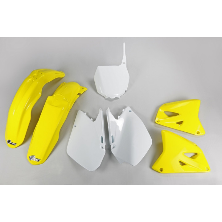 Kit plastique UFO couleur origine jaune/blanc Suzuki RM125/250 SUKIT406@999