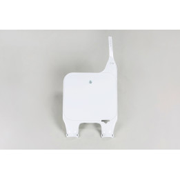 Plaque numéro frontale UFO fourche inversée blanc Honda CR125R/250R