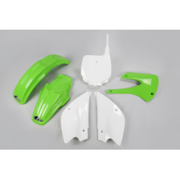 Kit plastique UFO couleur origine vert/blanc Kawasaki KX80
