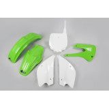 Kit plastique UFO couleur origine vert/blanc Kawasaki KX80