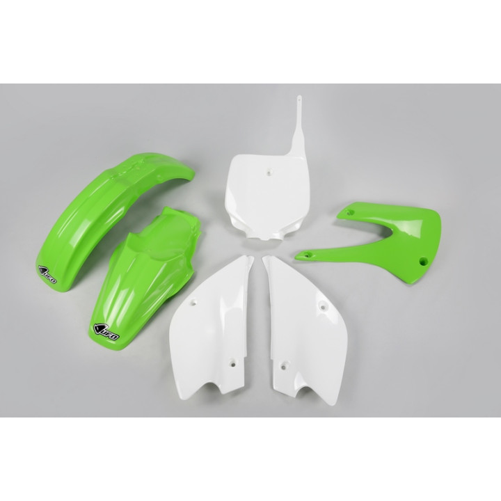 Kit plastique UFO couleur origine vert/blanc Kawasaki KX80