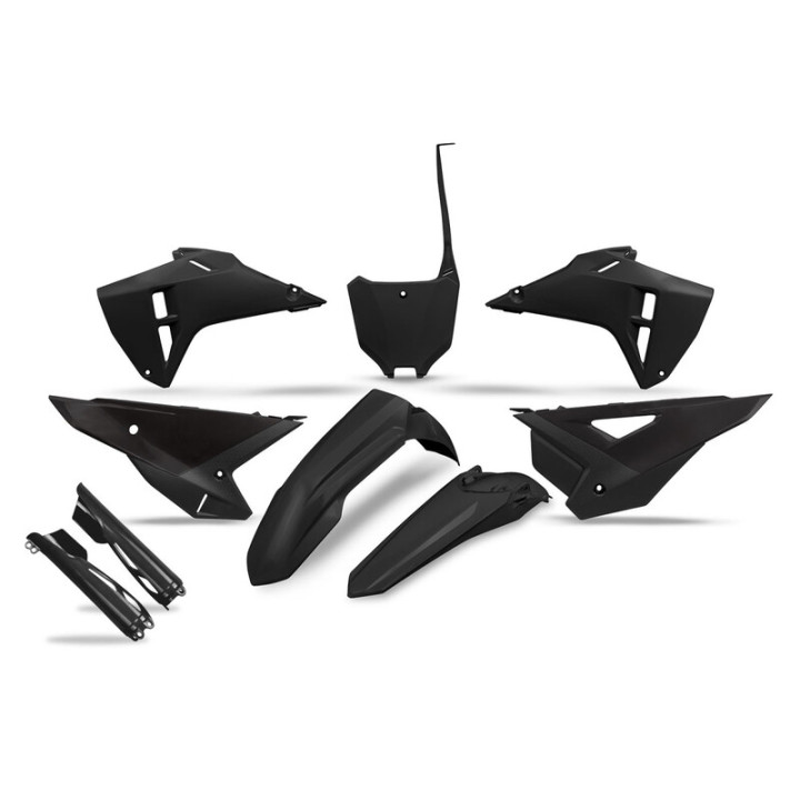 Kit plastiques complet avec protections de fourche UFO - noir HOKIT127F@001