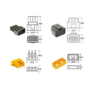 Jeu de connectiques 8 voies Série 090 FRKW Bihr type origine - 5 jeux complets