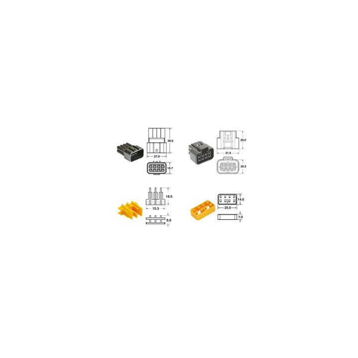 Jeu de connectiques 8 voies Série 090 FRKW Bihr type origine - 5 jeux complets