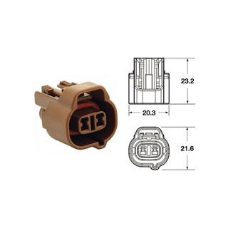 Connectique femelle série 090 SMTO Bihr type origine 2 voies marron - 5 pcs