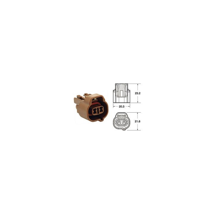 Connectique femelle série 090 SMTO Bihr type origine 2 voies marron - 5 pcs