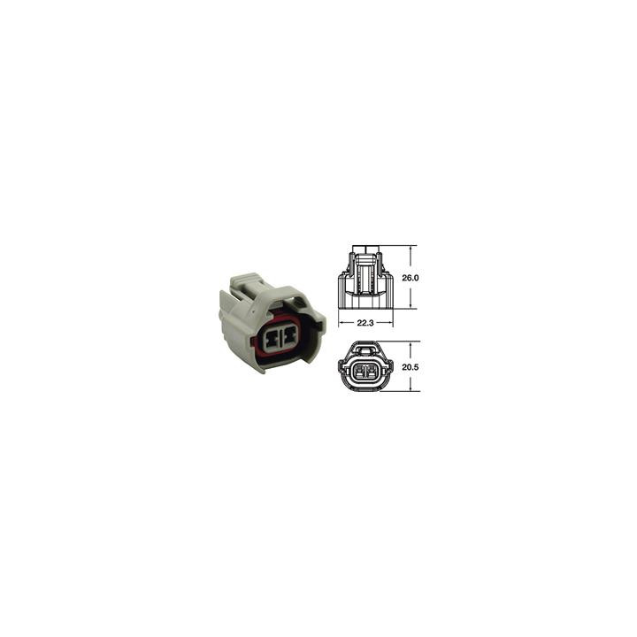 Connectique femelle série 090 SMTO Bihr type origine 2 voies gris - 5 pcs