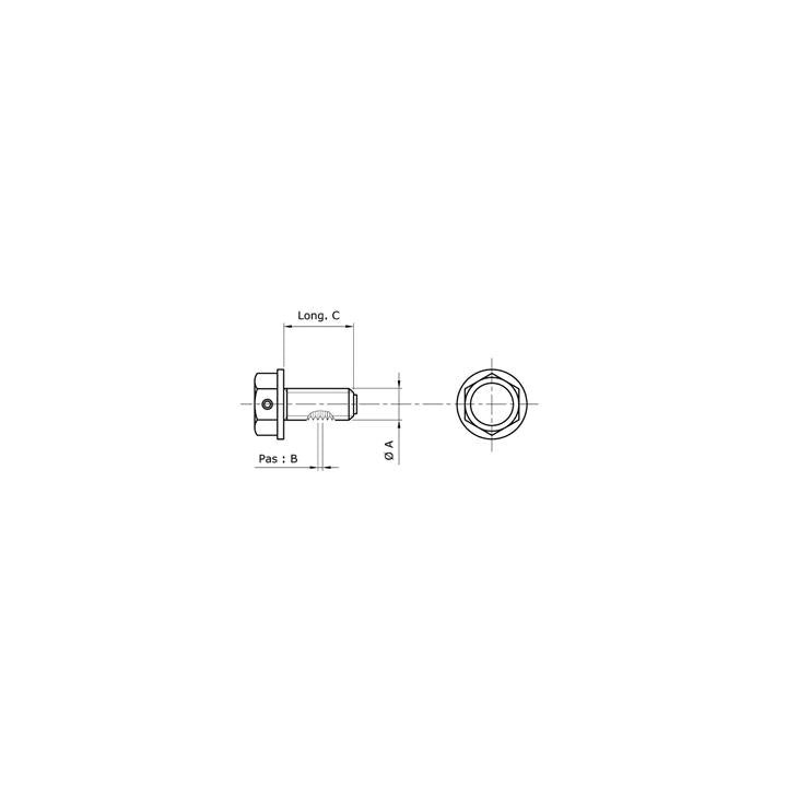 Bouchon de vidange Tecnium aimanté m20x1,5x14 alu noir