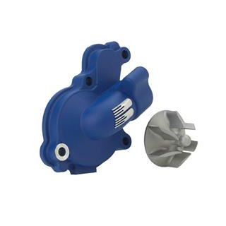 Carter de pompe à eau + hélice Boyesen alu bleu Yamaha yz250