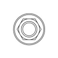 Ecrou à bride Bolt M6x1mm tête 10mm acier 10 pièces | Oxmoto