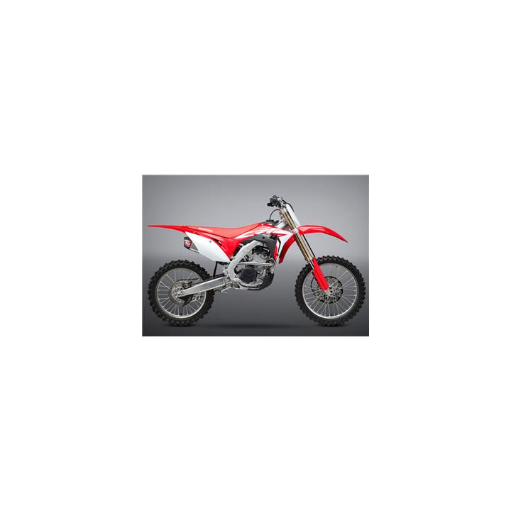 Ligne complète Yoshimura rs-9e inox/silencieux double inox/casquette carbone Honda crf250r