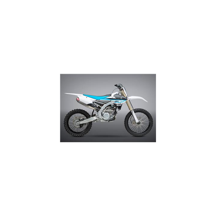 Ligne complète Yoshimura rs4 signature series inox silencieux alu/casquette carbone Yamaha yz250f