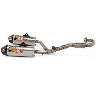 Ligne complète pro circuit t-6 dual euro inox/silencieux titane/casquette carbone Honda crf450r/rx