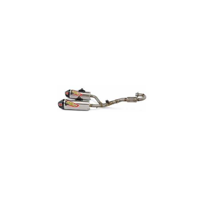 Ligne complète pro circuit t-6 dual euro inox/silencieux titane/casquette carbone Honda crf450r/rx