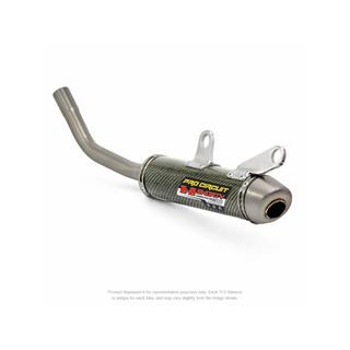Silencieux pro circuit t1-2 shorty carbone kevlar/casquette titane