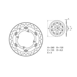 Disque de frein Brembo oro rond flottant 1035579 | Oxmoto